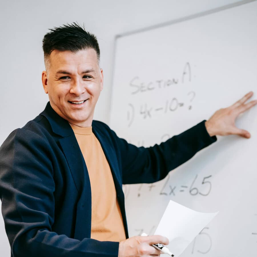 teacher helping the community